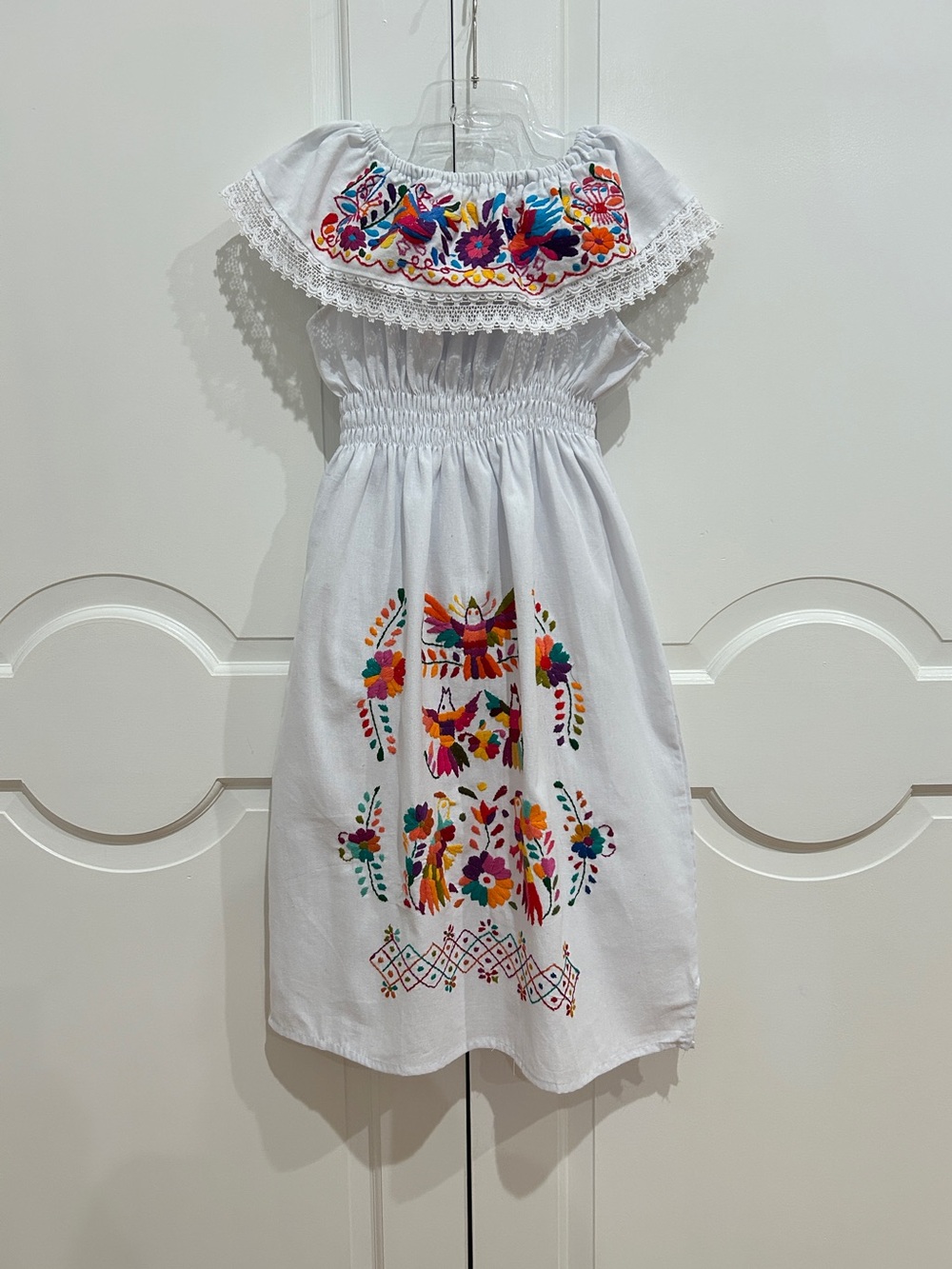 Tenango Mexican Girls Dress with hand embroidered.